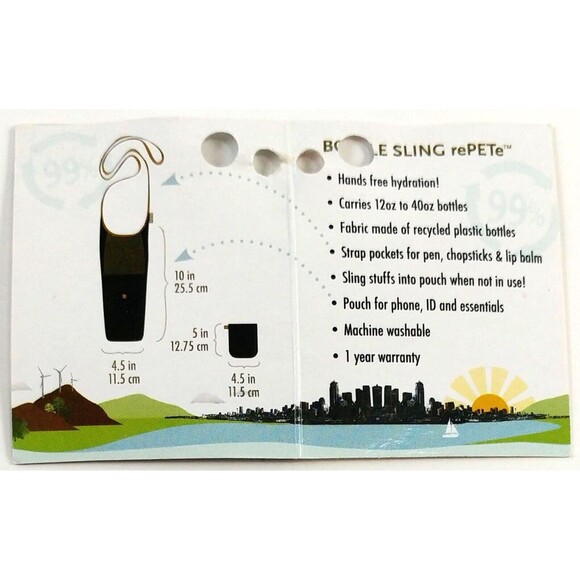 ChicoBag Bottle Slings Bottle Sling rePETe, Shitake - Picture 10 of 10